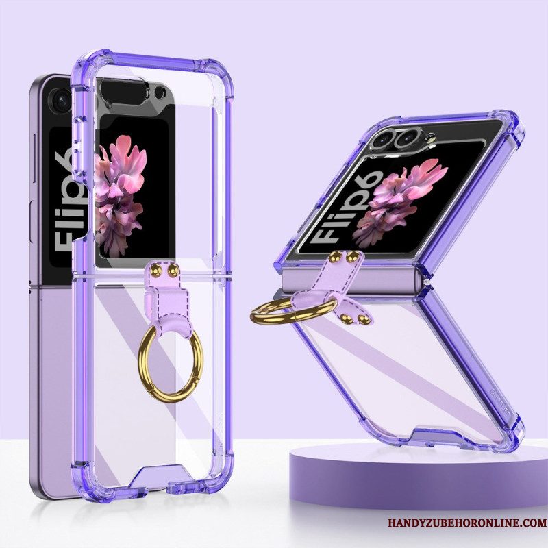 Hoesje Samsung Galaxy Z Flip 7 Fe Transparante Ringhouder Gkk Bescherming Hoesje