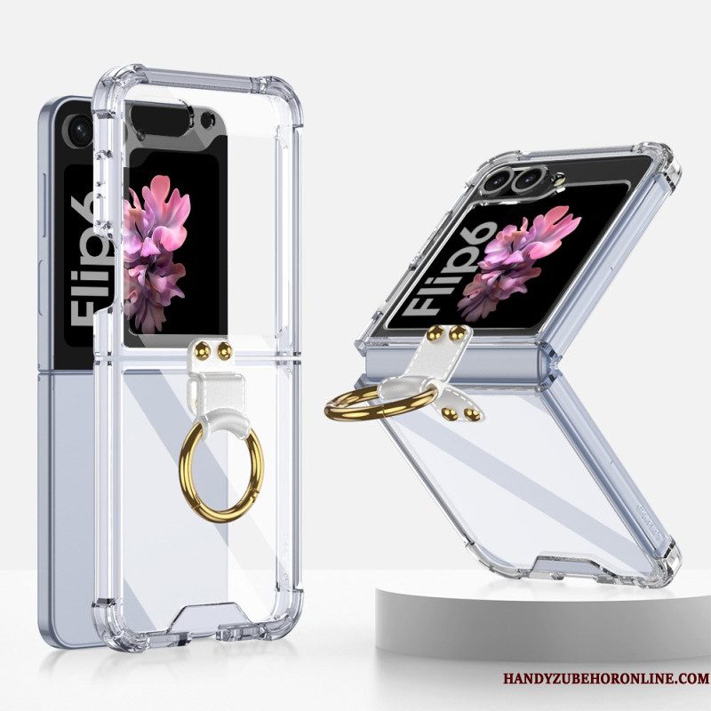 Hoesje Samsung Galaxy Z Flip 7 Fe Transparante Ringhouder Gkk Bescherming Hoesje