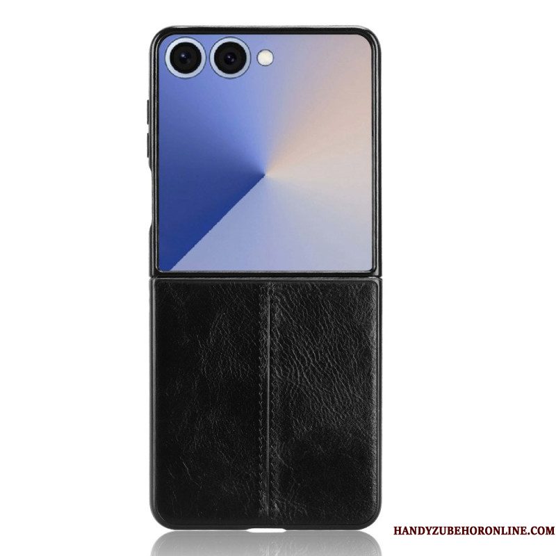 Hoesje Samsung Galaxy Z Flip 7 Gestikt Leer Effect