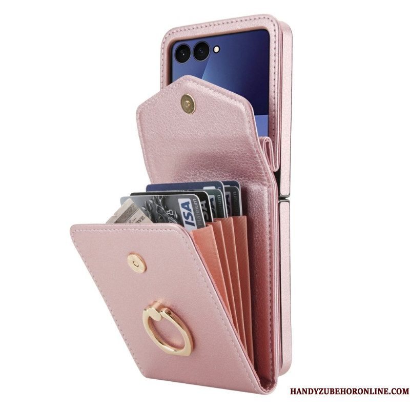 Hoesje Samsung Galaxy Z Flip 7 Gewatteerde Portemonnee En Riem