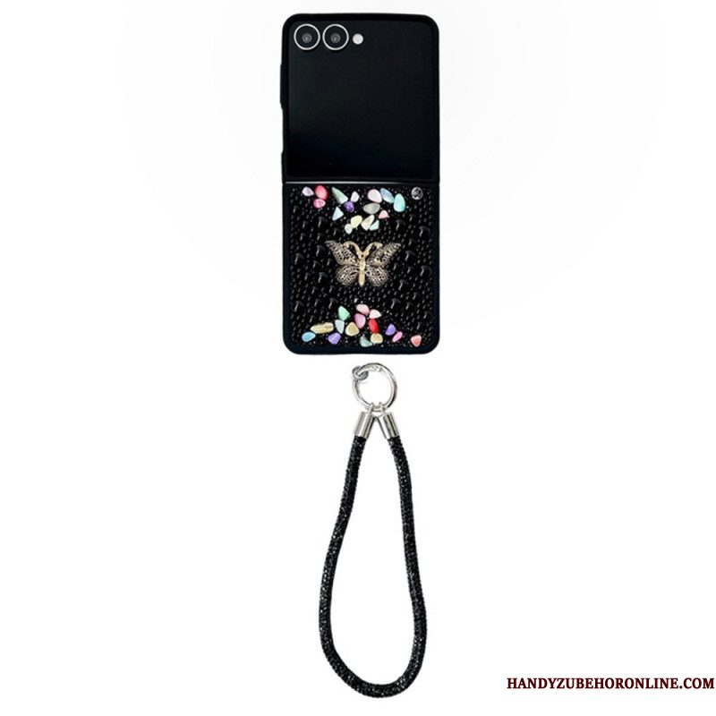 Hoesje Samsung Galaxy Z Flip 7 Glitterdesign En Polsband