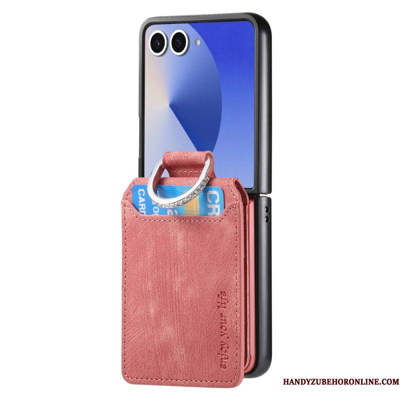 Hoesje Samsung Galaxy Z Flip 7 Kaarthouder En Houder Met Vintage-effect