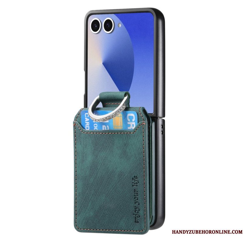 Hoesje Samsung Galaxy Z Flip 7 Kaarthouder En Houder Met Vintage-effect