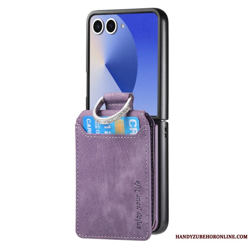 Hoesje Samsung Galaxy Z Flip 7 Kaarthouder En Houder Met Vintage-effect
