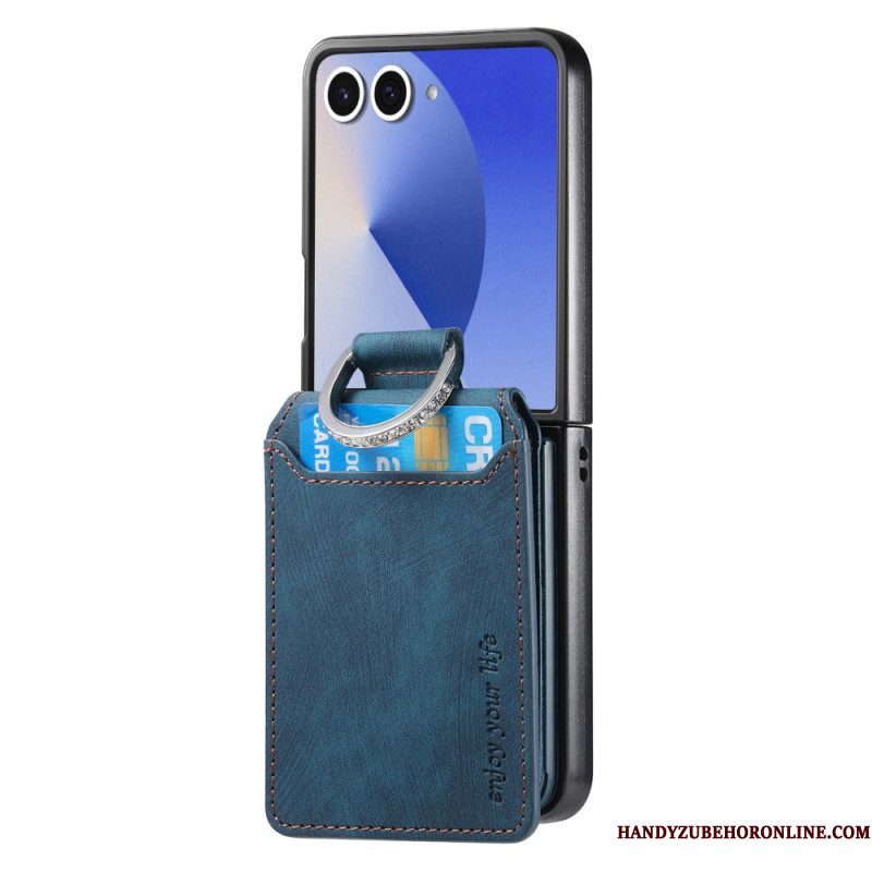 Hoesje Samsung Galaxy Z Flip 7 Kaarthouder En Houder Met Vintage-effect
