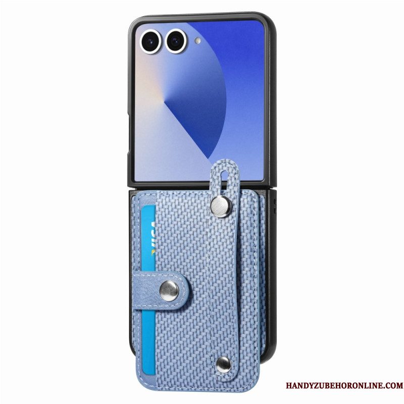 Hoesje Samsung Galaxy Z Flip 7 Kaarthouder Van Koolstofvezel
