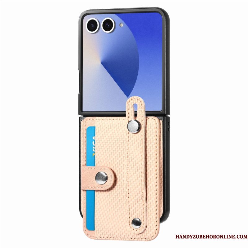 Hoesje Samsung Galaxy Z Flip 7 Kaarthouder Van Koolstofvezel