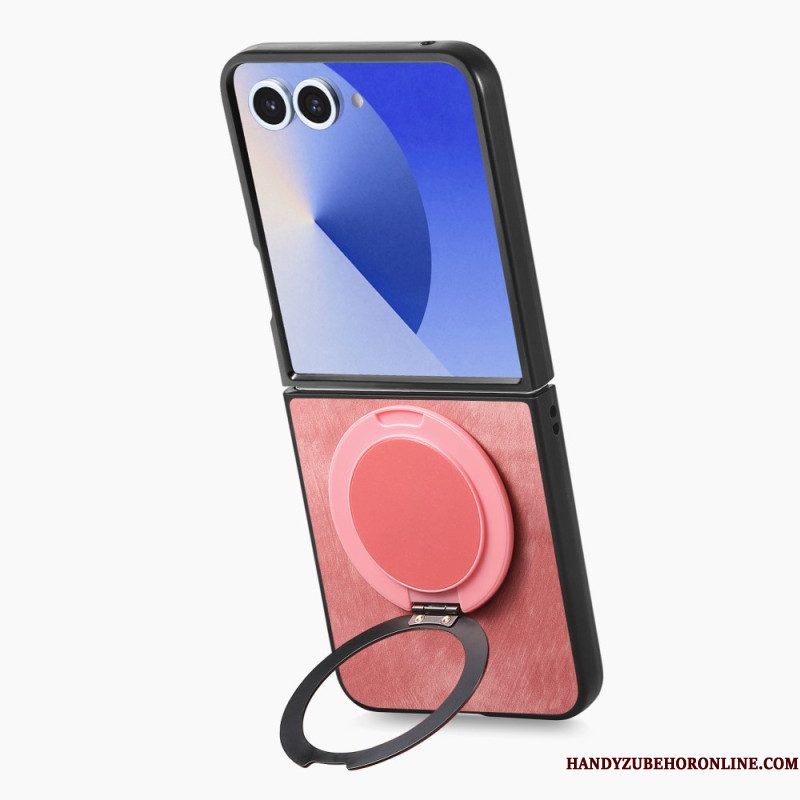 Hoesje Samsung Galaxy Z Flip 7 Leereffect Met Draaibare Standaard