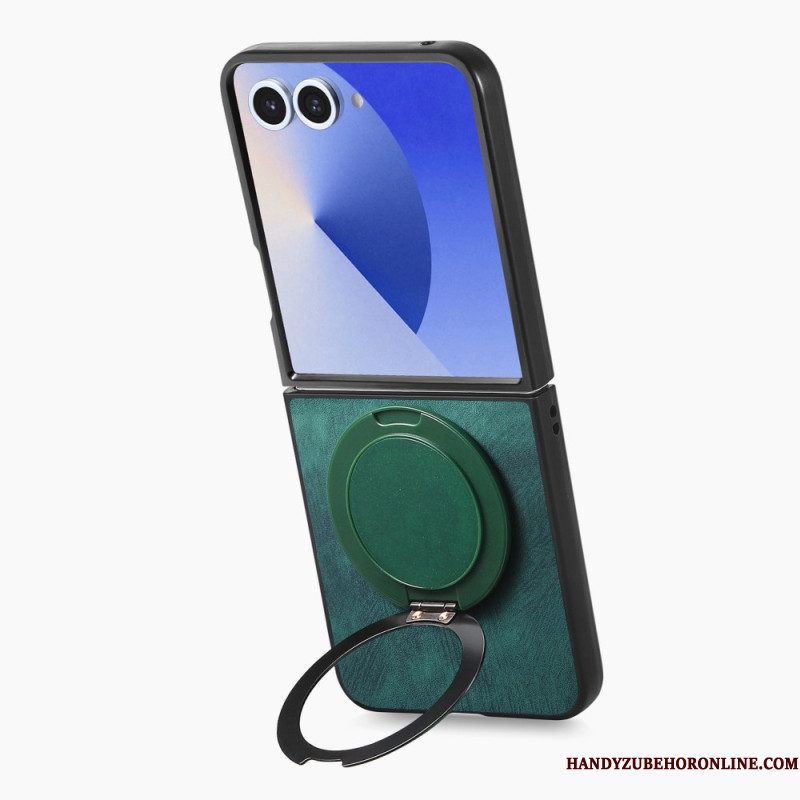 Hoesje Samsung Galaxy Z Flip 7 Leereffect Met Draaibare Standaard