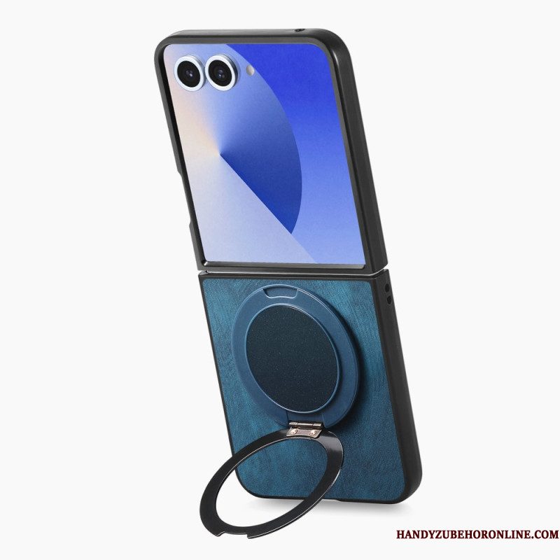 Hoesje Samsung Galaxy Z Flip 7 Leereffect Met Draaibare Standaard