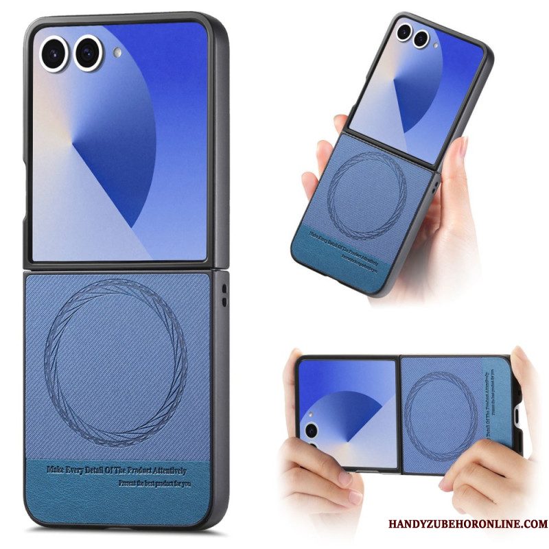 Hoesje Samsung Galaxy Z Flip 7 Magsafe-compatibel Denim Leer