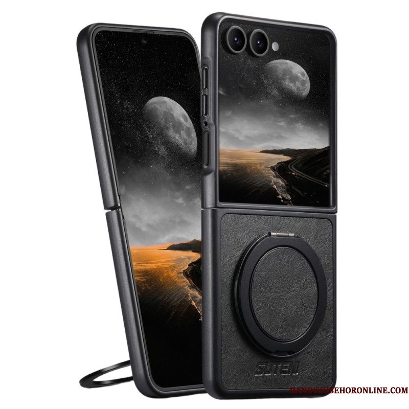 Hoesje Samsung Galaxy Z Flip 7 Magsafe-compatibel Lederlook Suteni Ringhouder Bescherming Hoesje