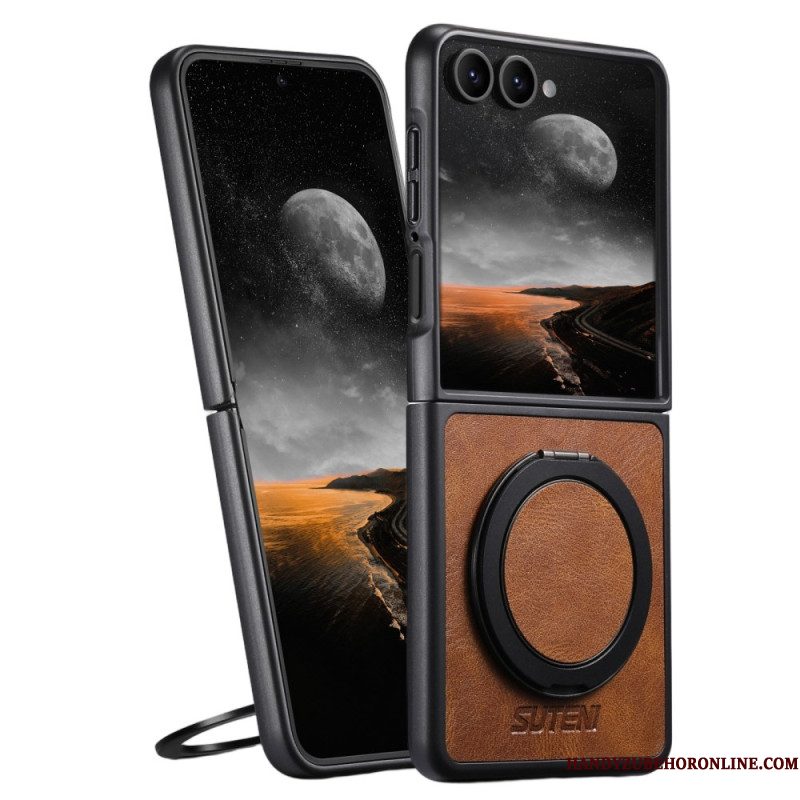 Hoesje Samsung Galaxy Z Flip 7 Magsafe-compatibel Lederlook Suteni Ringhouder Bescherming Hoesje