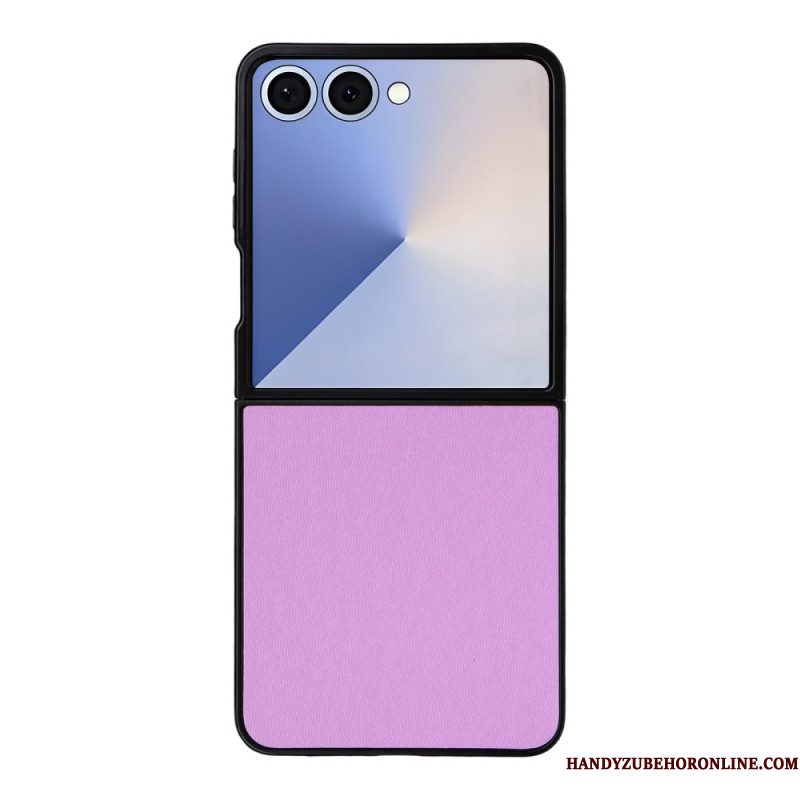 Hoesje Samsung Galaxy Z Flip 7 Monochroom Leer-effect
