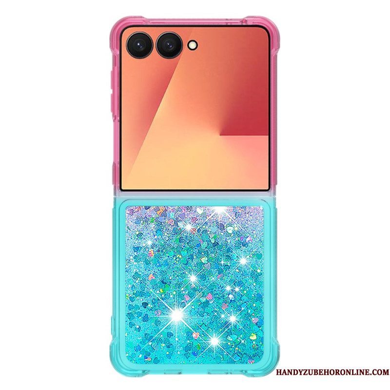 Hoesje Samsung Galaxy Z Flip 7 Pailletten Met Kleurverloop