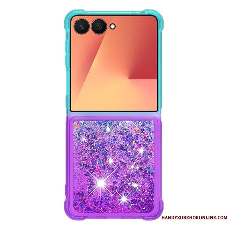 Hoesje Samsung Galaxy Z Flip 7 Pailletten Met Kleurverloop
