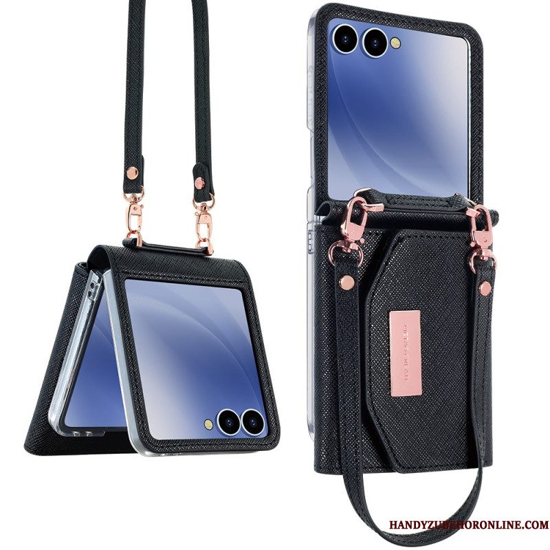 Hoesje Samsung Galaxy Z Flip 7 Portemonnee En Riem Bescherming Hoesje
