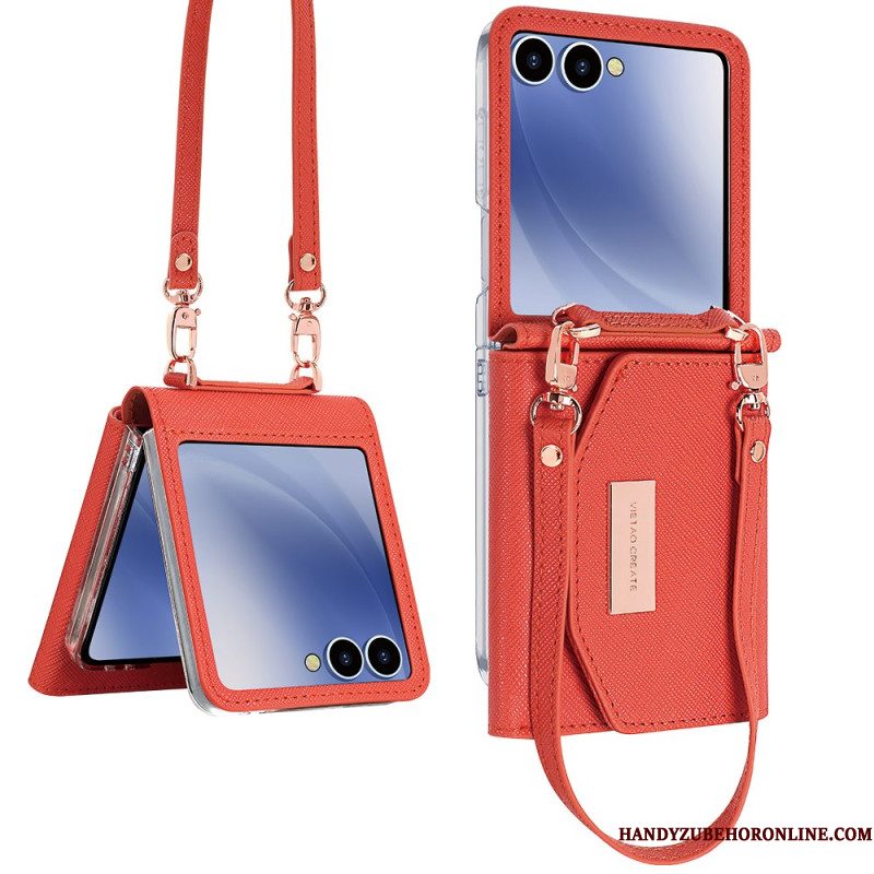 Hoesje Samsung Galaxy Z Flip 7 Portemonnee En Riem Bescherming Hoesje