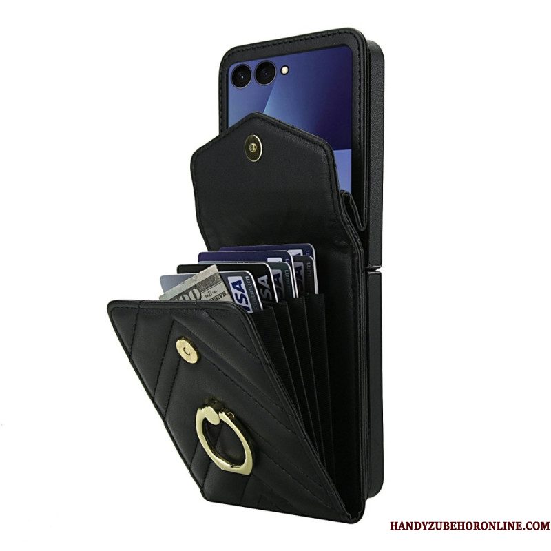 Hoesje Samsung Galaxy Z Flip 7 Rfid-blokkerende Kaarthouder En Riem