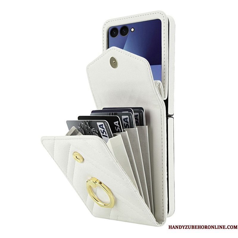 Hoesje Samsung Galaxy Z Flip 7 Rfid-blokkerende Kaarthouder En Riem