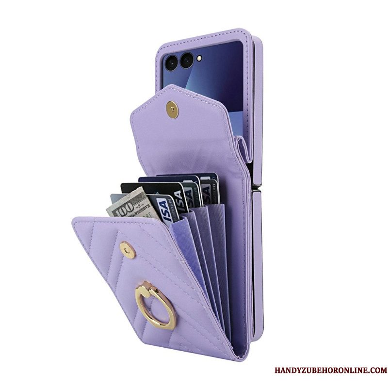 Hoesje Samsung Galaxy Z Flip 7 Rfid-blokkerende Kaarthouder En Riem