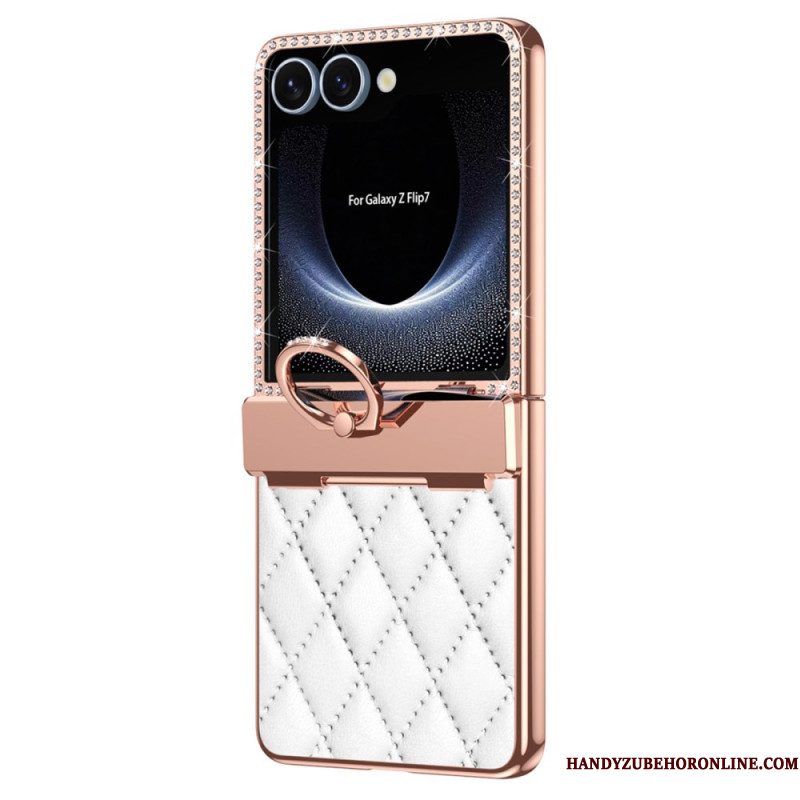 Hoesje Samsung Galaxy Z Flip 7 Ringhouder En Schermbeschermer Aan De Achterkant Bescherming Hoesje