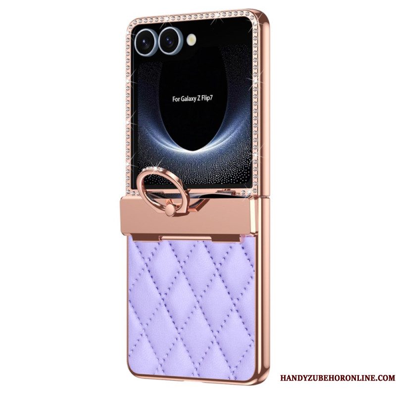 Hoesje Samsung Galaxy Z Flip 7 Ringhouder En Schermbeschermer Aan De Achterkant Bescherming Hoesje