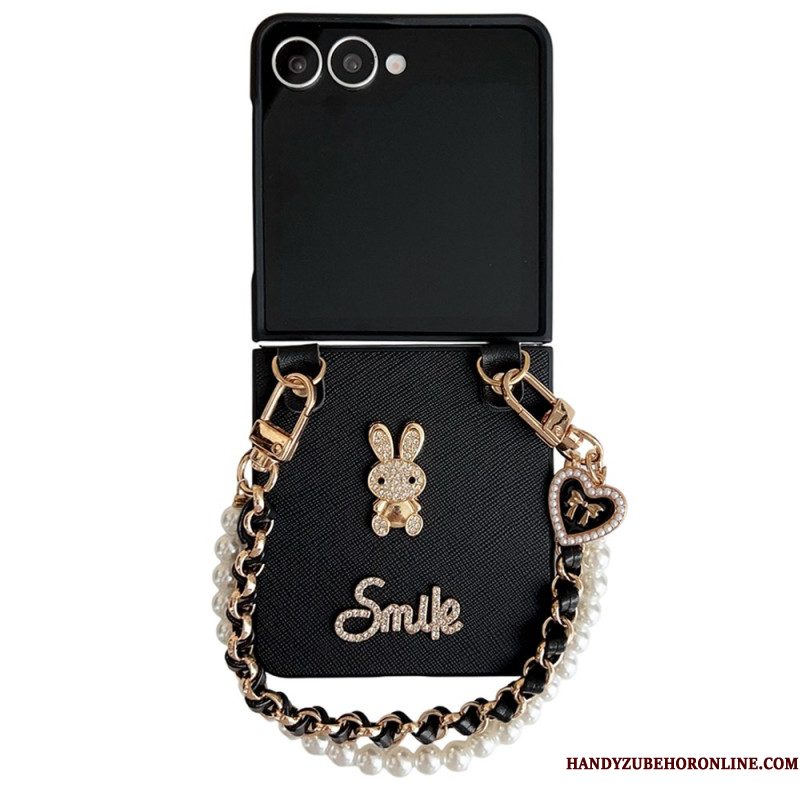 Hoesje Samsung Galaxy Z Flip 7 Smiley Bunny Met Armband