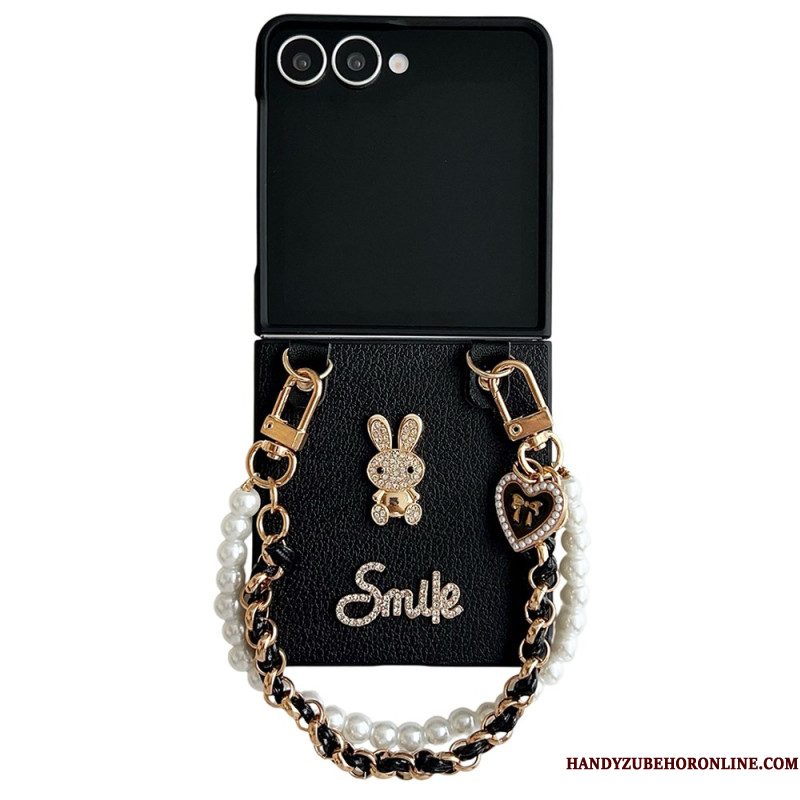 Hoesje Samsung Galaxy Z Flip 7 Smiley Bunny Met Armband