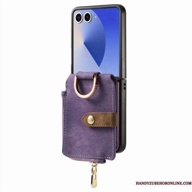 Hoesje Samsung Galaxy Z Flip 7 Vak Met Ritssluiting En Kaarthouder