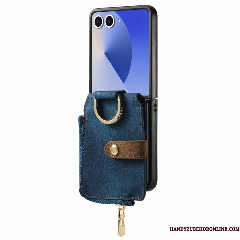 Hoesje Samsung Galaxy Z Flip 7 Vak Met Ritssluiting En Kaarthouder