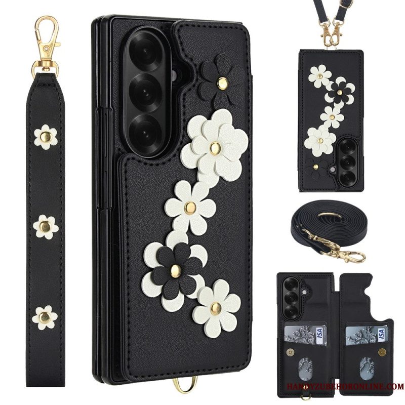 Hoesje Samsung Galaxy Z Fold 7 3d Bloemenkaarthouder En Standaard Bescherming Hoesje
