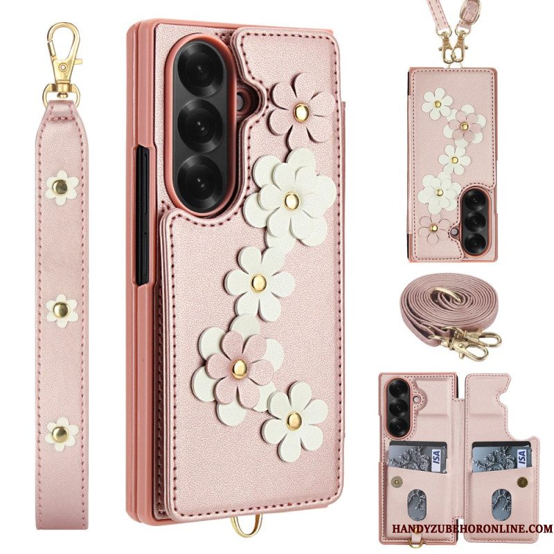 Hoesje Samsung Galaxy Z Fold 7 3d Bloemenkaarthouder En Standaard Bescherming Hoesje