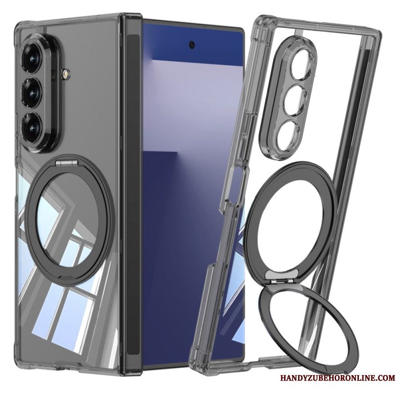 Hoesje Samsung Galaxy Z Fold 7 Doorzichtig Magnetisch Scharnier Met Standaard