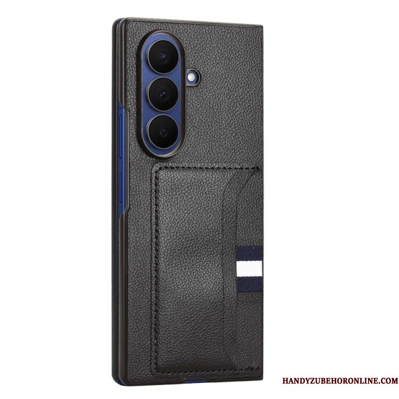 Hoesje Samsung Galaxy Z Fold 7 Lychee-textuur Met Kaarthouder