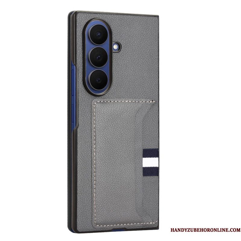 Hoesje Samsung Galaxy Z Fold 7 Lychee-textuur Met Kaarthouder