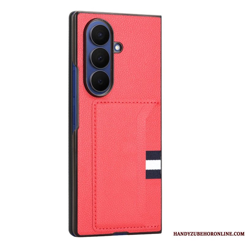 Hoesje Samsung Galaxy Z Fold 7 Lychee-textuur Met Kaarthouder