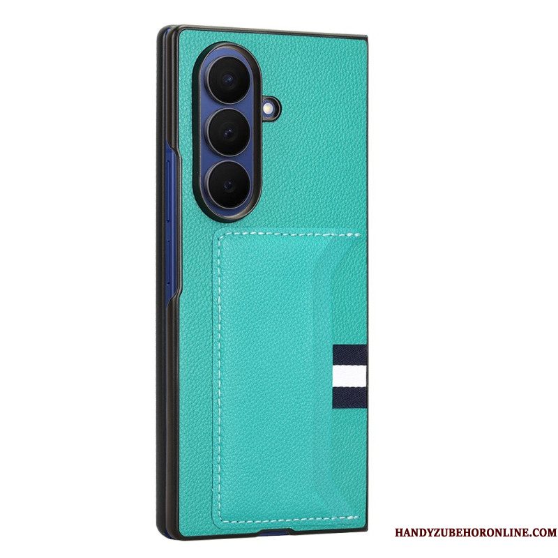 Hoesje Samsung Galaxy Z Fold 7 Lychee-textuur Met Kaarthouder