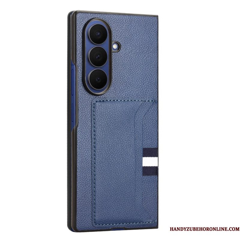 Hoesje Samsung Galaxy Z Fold 7 Lychee-textuur Met Kaarthouder