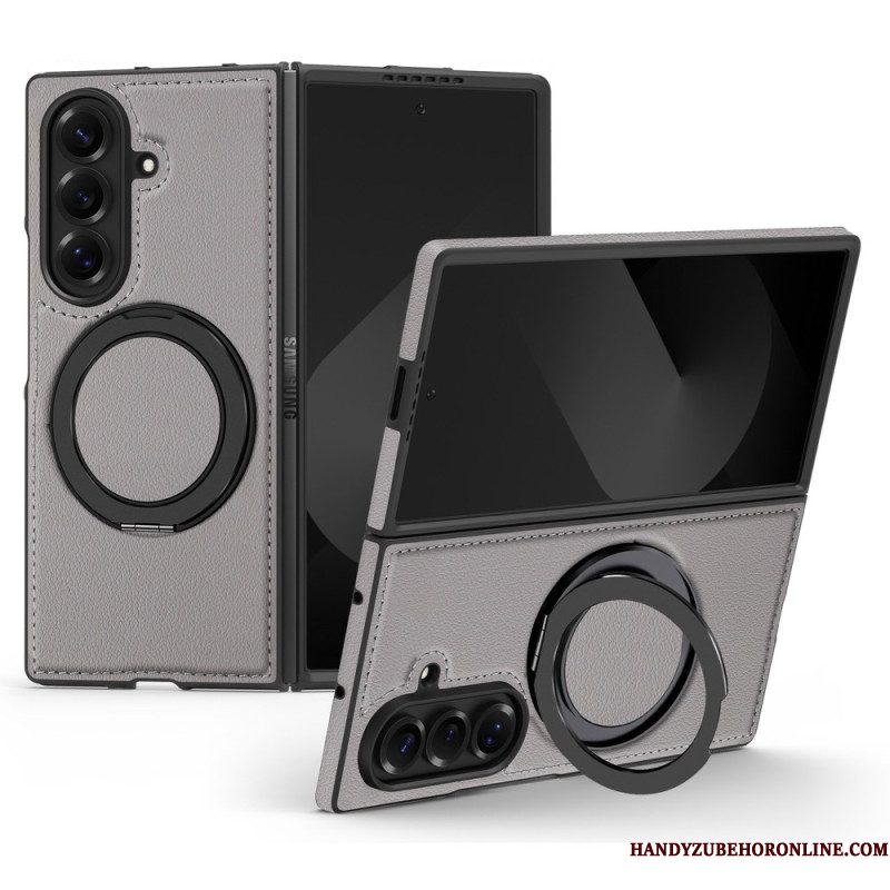 Hoesje Samsung Galaxy Z Fold 7 Magsafe-compatibel Lederlook Met Draaibare Ringhouder Bescherming Hoesje