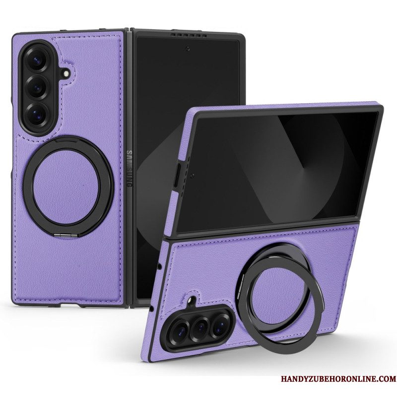 Hoesje Samsung Galaxy Z Fold 7 Magsafe-compatibel Lederlook Met Draaibare Ringhouder Bescherming Hoesje