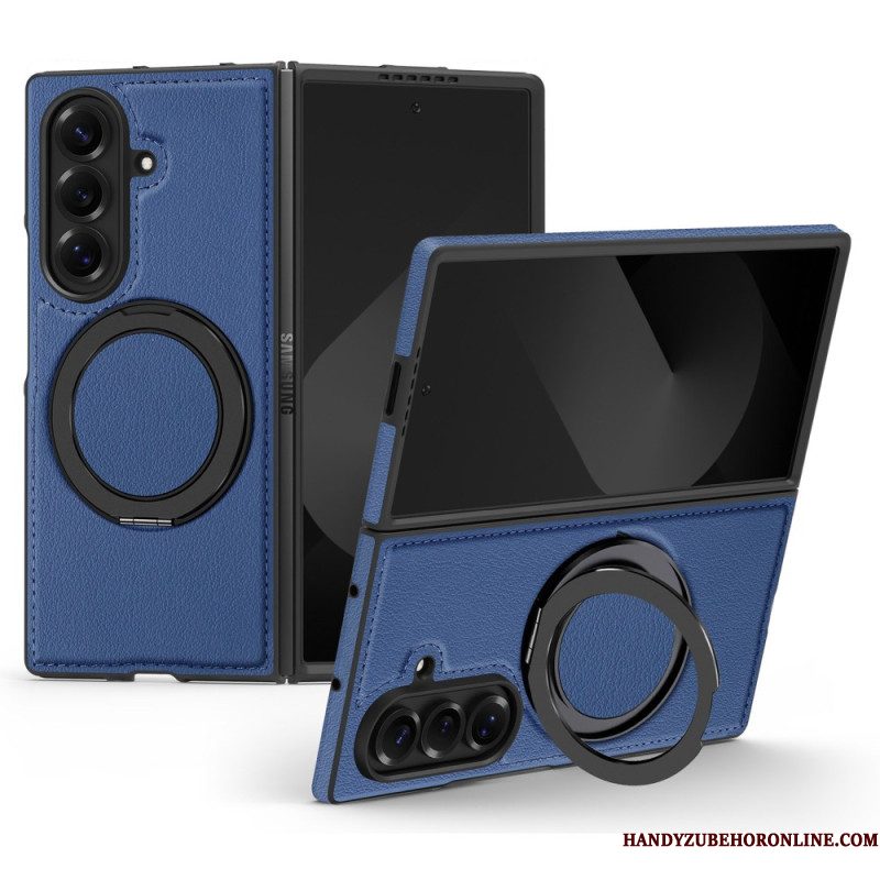 Hoesje Samsung Galaxy Z Fold 7 Magsafe-compatibel Lederlook Met Draaibare Ringhouder Bescherming Hoesje