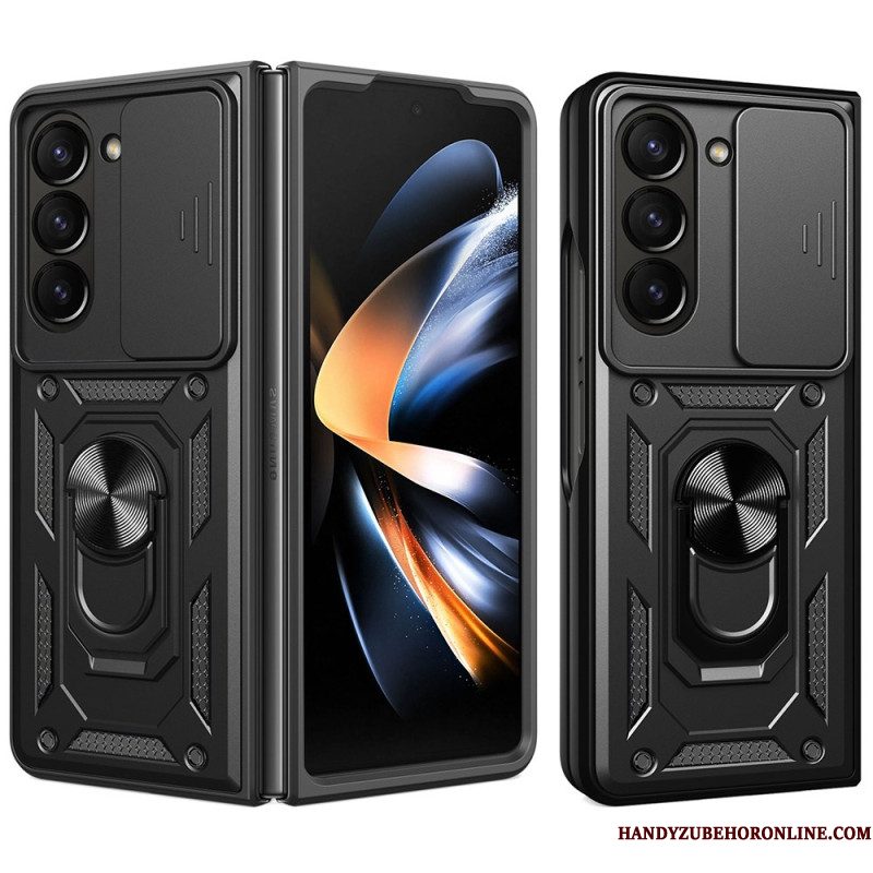 Hoesje Samsung Galaxy Z Fold 7 Ringhouder En Schuifbare Cameracover Bescherming Hoesje