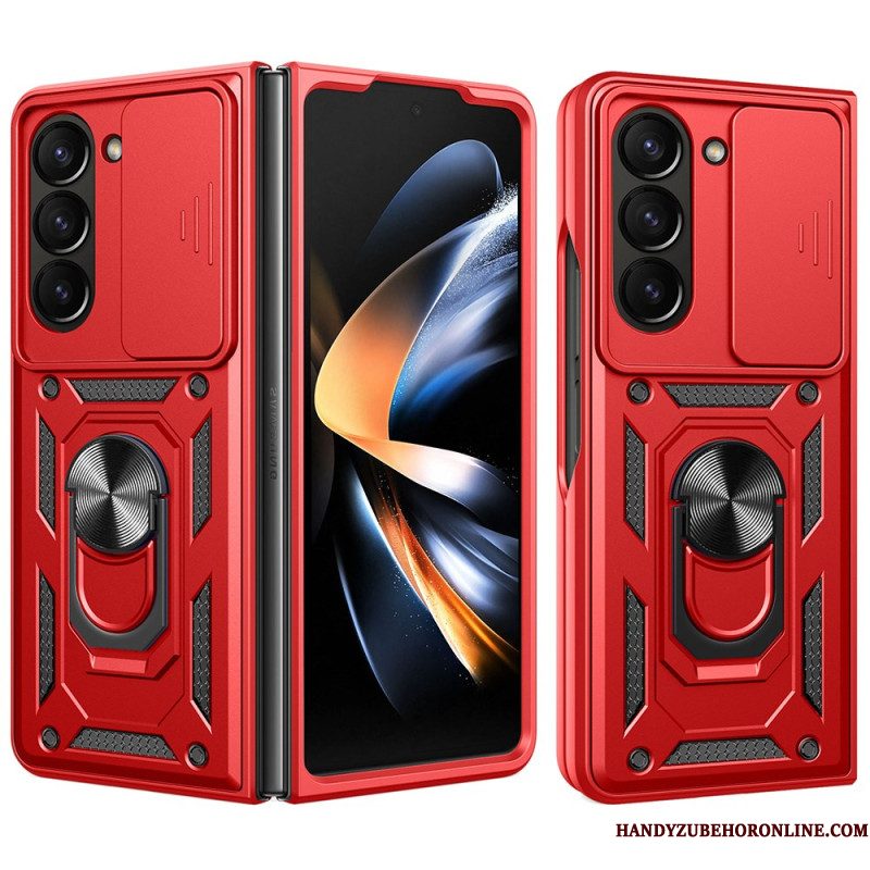 Hoesje Samsung Galaxy Z Fold 7 Ringhouder En Schuifbare Cameracover Bescherming Hoesje