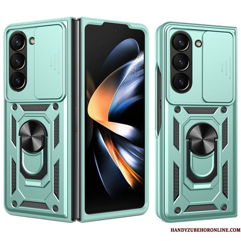 Hoesje Samsung Galaxy Z Fold 7 Ringhouder En Schuifbare Cameracover Bescherming Hoesje