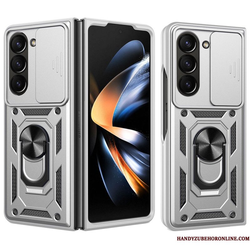 Hoesje Samsung Galaxy Z Fold 7 Ringhouder En Schuifbare Cameracover Bescherming Hoesje
