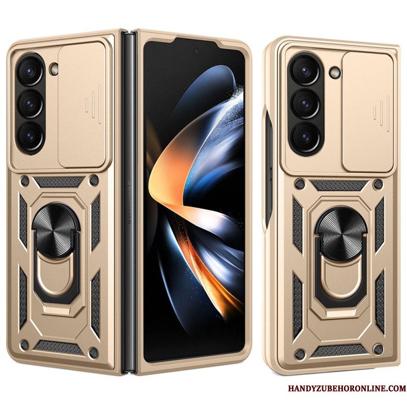 Hoesje Samsung Galaxy Z Fold 7 Ringhouder En Schuifbare Cameracover Bescherming Hoesje
