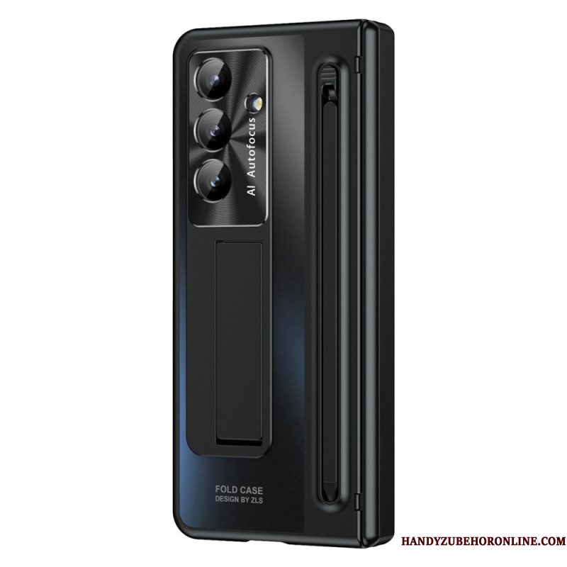 Hoesje Samsung Galaxy Z Fold 7 Standaard Met Metaaleffect En Schermbeschermer