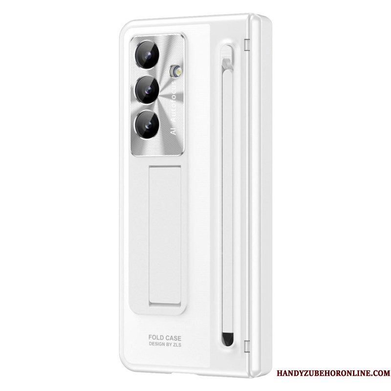 Hoesje Samsung Galaxy Z Fold 7 Standaard Met Metaaleffect En Schermbeschermer