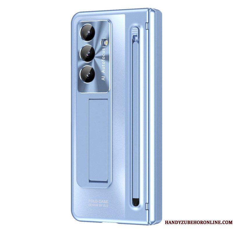 Hoesje Samsung Galaxy Z Fold 7 Standaard Met Metaaleffect En Schermbeschermer